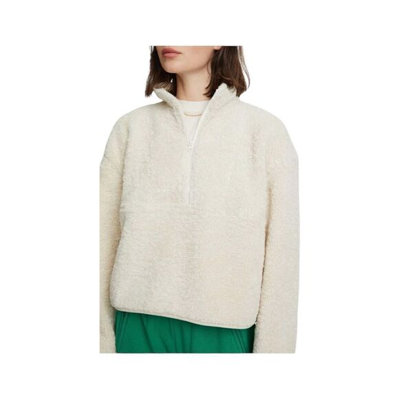 Sincerely Jules Holly Half Zip Cream Sherpa Short Thick Sweatshirt 2X - Picture 1 of 6